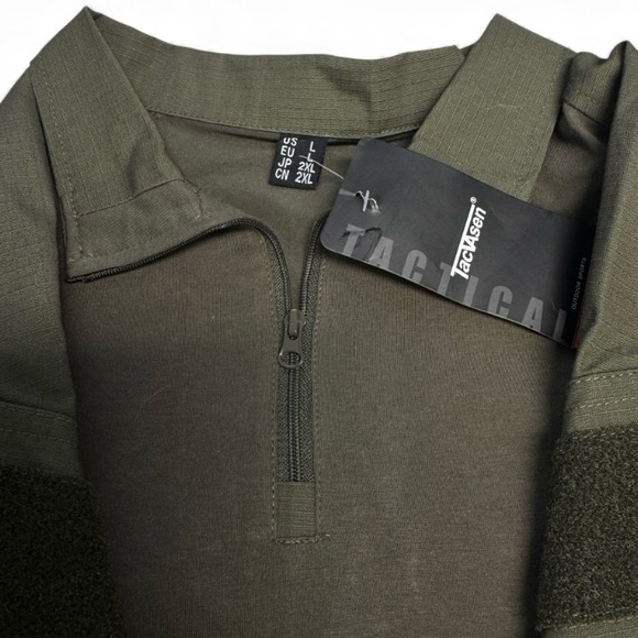 Tacvasen Olive Green Long Sleeve Tactical Shirt Size Large NWT - Picture 4 of 8